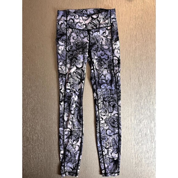 Lululemon Women 28” Speed Up Run Tights Luxtreme LW5BC7S HANB Blue Print Size 4 - Picture 1 of 4